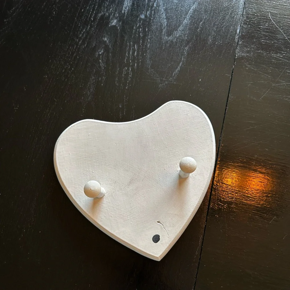 Vintage Coat Rack Heart Shaped Wood